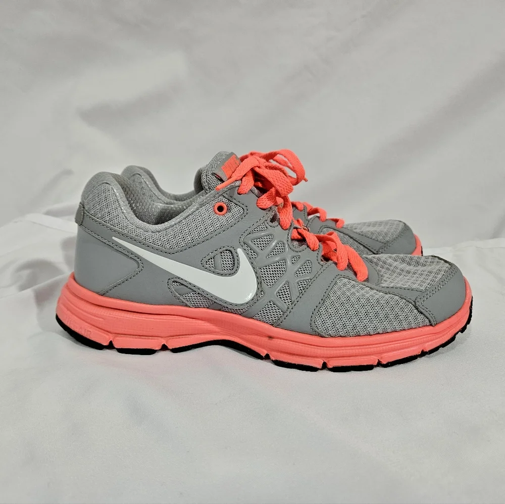 Nike neon pink and grey athletic shoes women's size 7.5